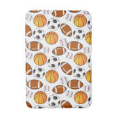 サッカーフットボール野球バスケットボールスポーツテーマ バスマット (正面縦)