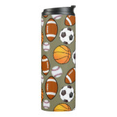 サッカーフットボール野球バスケットボールスポーツパターン タンブラー (回転左)