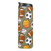 サッカーフットボール野球バスケットボールスポーツパターン タンブラー (回転右)