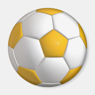 サッカーフットボール黄色と白 マグネット
