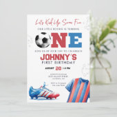 サッカーフットボール1歳誕生日 招待状 (スタンド正面)