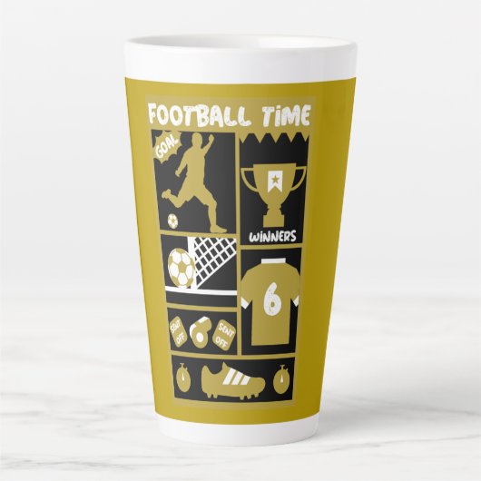 サッカーフットボール カフェラテマグ (正面)