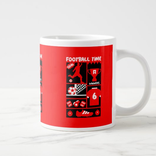 サッカーフットボール ジャンボコーヒーマグカップ (右)