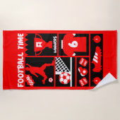 サッカーフットボール ビーチタオル (正面)