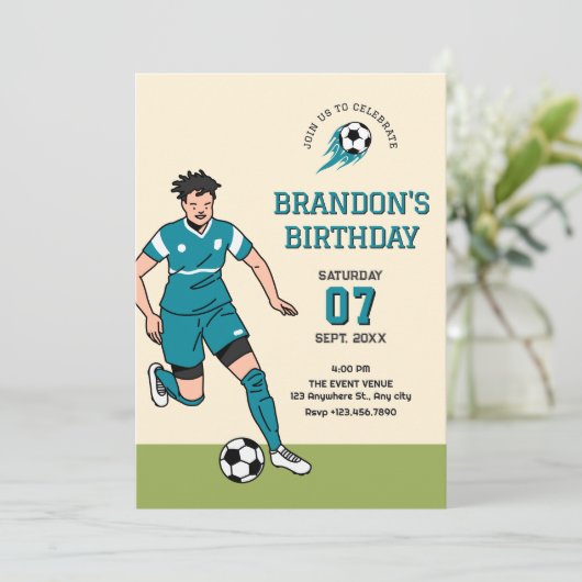 サッカーフットボール 招待状 (スタンド正面)