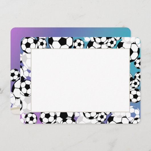 サッカーフラットカード ありがとうございます 招待状 (正面/裏面)