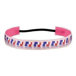 サッカーフランスのボールとフラッグタイル アスレチックヘッドバンド