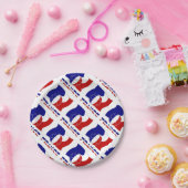 サッカーフランスのボールとフラッグタイル ペーパープレート (パーティー)