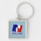 サッカーフランスのボールと旗 キーホルダー (正面)