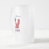 サッカーフランスの球旗パーソナライズされた フロストグラスビールジョッキ (正面左)