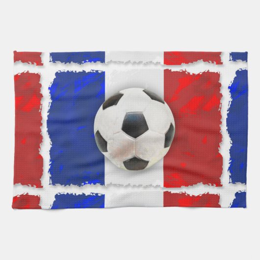 サッカーフランスの キッチンタオル (横)