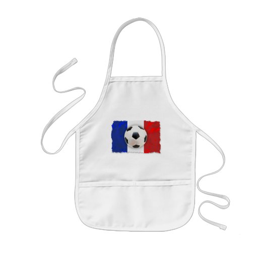 サッカーフランスの 子供用エプロン (正面)