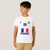 サッカーフランスサッカーチーム#19キッズTシャツ Tシャツ (正面フル)