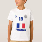 サッカーフランスサッカーチーム#19キッズTシャツ Tシャツ (正面)