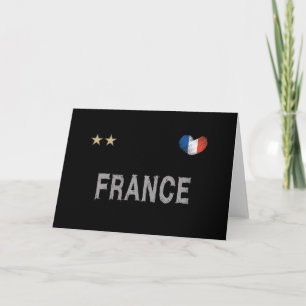 サッカーフランスサッカーファンシャツハート カード