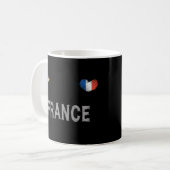 サッカーフランスサッカーファンシャツハート コーヒーマグカップ (正面左)