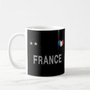 サッカーフランスサッカーファンシャツハート コーヒーマグカップ