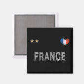 サッカーフランスサッカーファンシャツハート マグネット (正面/裏面)