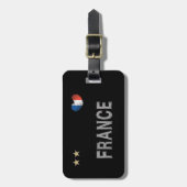サッカーフランスサッカーファンシャツハート ラゲッジタグ (正面縦)
