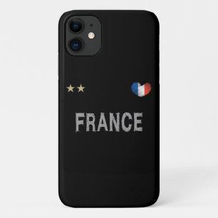 サッカーフランスサッカーファンシャツハート iPhone 11 ケース