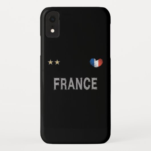サッカーフランスサッカーファンシャツハート Case-Mate iPhoneケース (裏面)