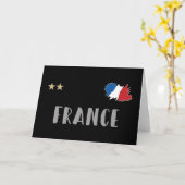 サッカーフランスサッカーファンシャツフランスの国旗 カード (黄色い花)