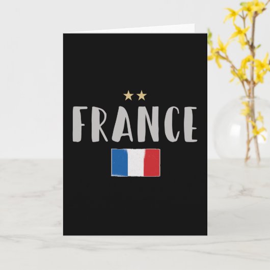 サッカーフランスサッカーファンシャツフランスの国旗 カード (黄色い花)