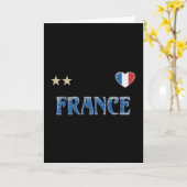 サッカーフランスサッカーファンシャツフランスの国旗 カード (黄色い花)