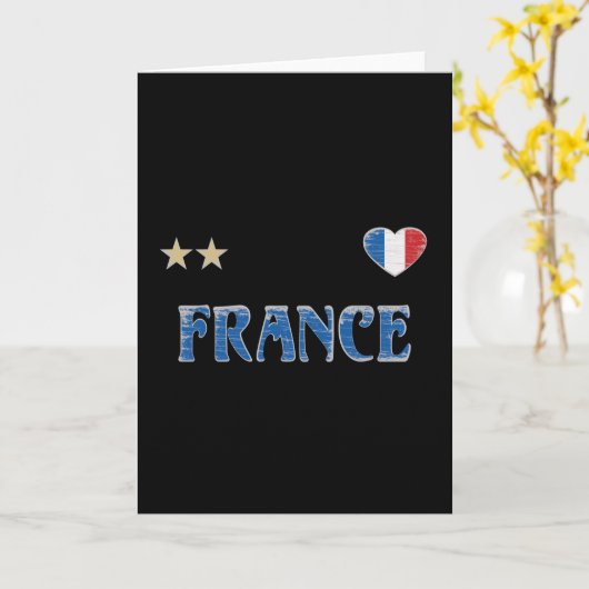サッカーフランスサッカーファンシャツフランスの国旗 カード (黄色い花)