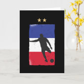 サッカーフランスサッカーファンシャツフランスの国旗 カード (黄色い花)