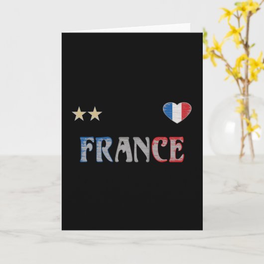 サッカーフランスサッカーファンシャツフランスの国旗 カード (黄色い花)
