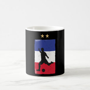 サッカーフランスサッカーファンシャツフランスの国旗 コーヒーマグカップ