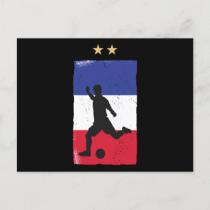 サッカーフランスサッカーファンシャツフランスの国旗 ポストカード