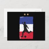 サッカーフランスサッカーファンシャツフランスの国旗 ポストカード (正面/裏面)
