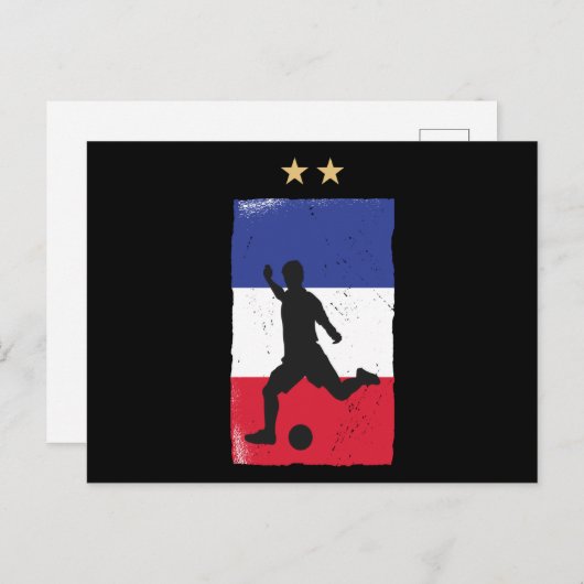 サッカーフランスサッカーファンシャツフランスの国旗 ポストカード (正面/裏面)