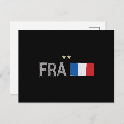 サッカーフランスサッカーファンシャツフランスの国旗 ポストカード (正面/裏面)
