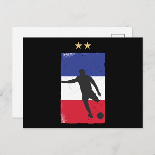 サッカーフランスサッカーファンシャツフランスの国旗 ポストカード (正面/裏面)