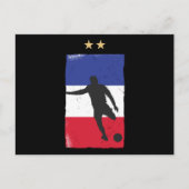 サッカーフランスサッカーファンシャツフランスの国旗 ポストカード (正面)