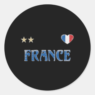 サッカーフランスサッカーファンシャツフランスの国旗 ラウンドシール