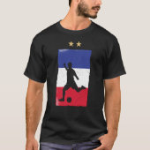 サッカーフランスサッカーファンシャツフランスの国旗 Tシャツ (正面)