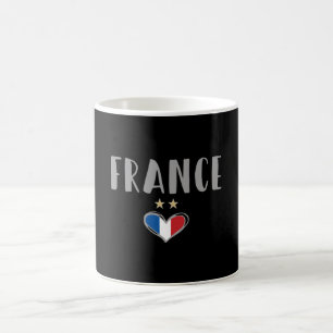 サッカーフランスサッカーファンシャツ(ハート付) コーヒーマグカップ