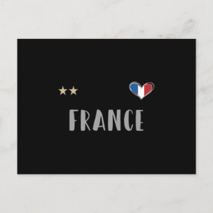 サッカーフランスサッカーファンシャツ(ハート付) ポストカード