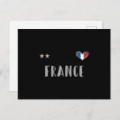 サッカーフランスサッカーファンシャツ(ハート付) ポストカード (正面/裏面)