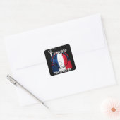 サッカーフランス国旗、ヴィンテージボールサッカー スクエアシール (封筒)