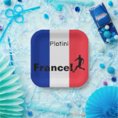 サッカーフランス、カスタマイズ可能 ペーパープレート (パーティー)