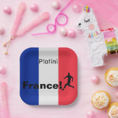 サッカーフランス、カスタマイズ可能 ペーパープレート (パーティー)