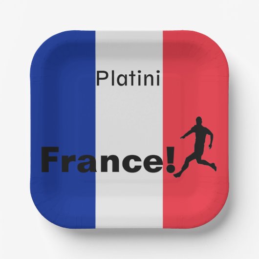 サッカーフランス、カスタマイズ可能 ペーパープレート (正面)
