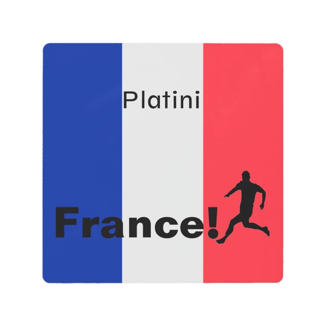 サッカーフランス、カスタマイズ可能 メタルプリント (正面)