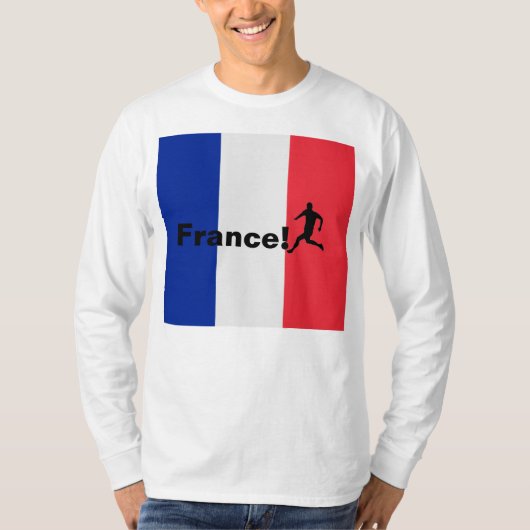 サッカーフランス、カスタマイズ可能 Tシャツ (正面)