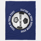 サッカーフリースブランケットの3色サイズ文字 フリースブランケット (正面)